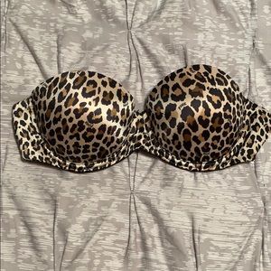 PINK leopard print multi-way push up bra
